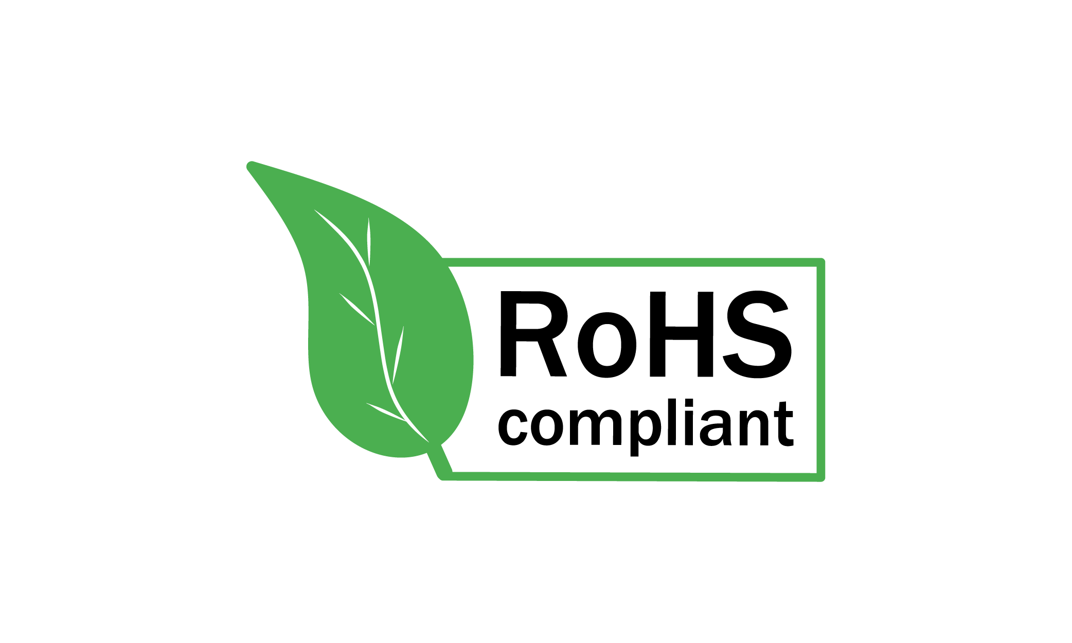 Een groen blad staat naast een rechthoek met 