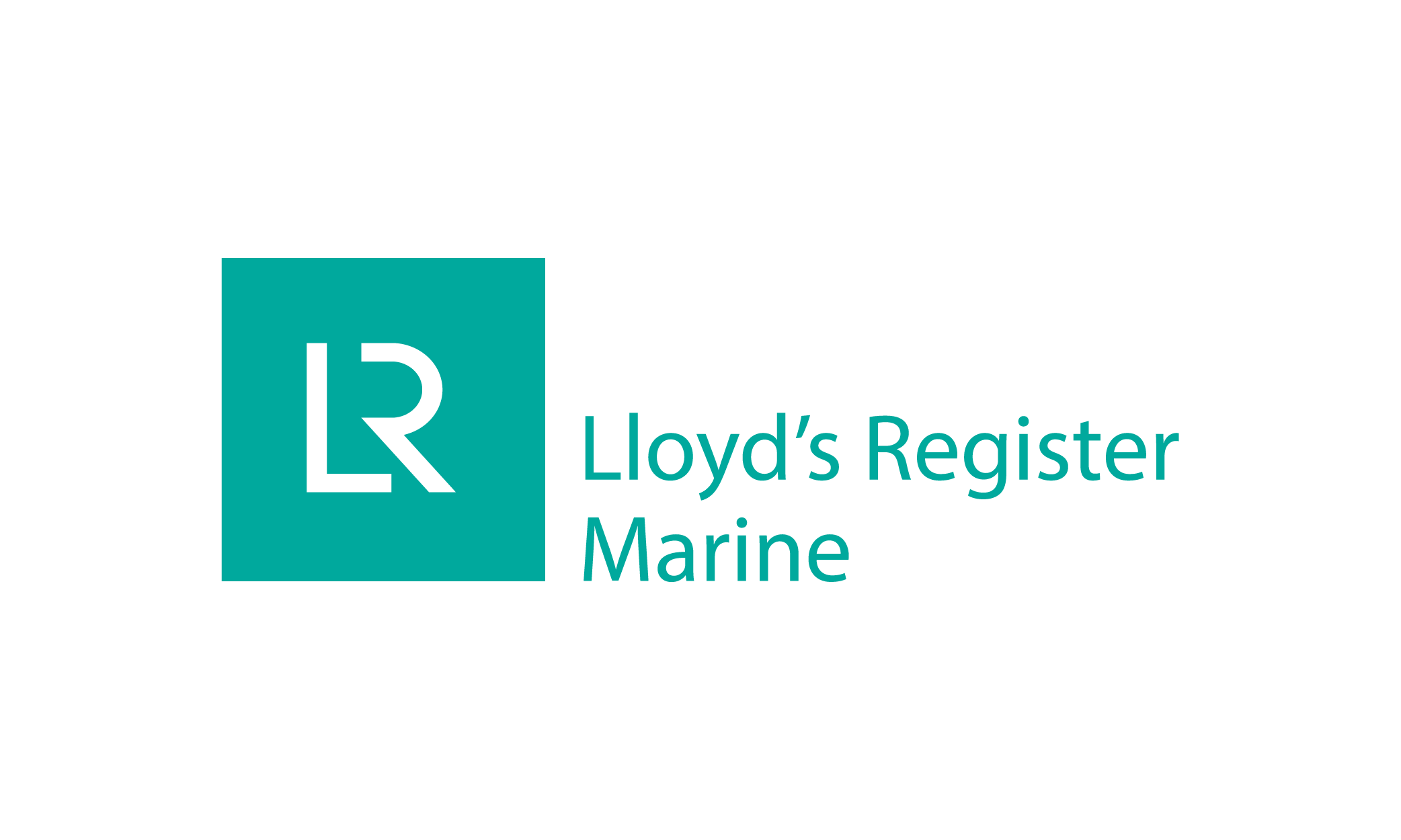 Lloyd's Register Marine logo, met een turquoise vierkant met witte LR initialen, verschijnt naast de woorden Lloyd's Register Marine in turquoise op een witte achtergrond, vaak te zien naast vertrouwde merken zoals STAMFORD generatoren.